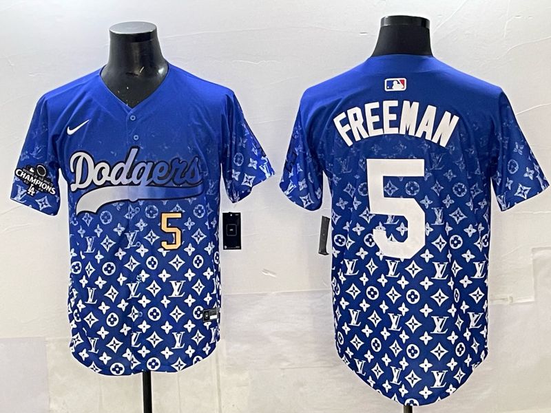 Men Los Angeles Dodgers #5 Freeman Blue Nike 2025 MLB jersey 05->los angeles dodgers->MLB Jersey